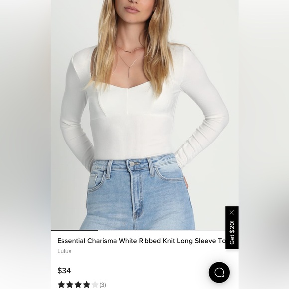 Lulus Essential Charisma White Ribbed Knit Long Sleeve Top - Picture 1 of 5